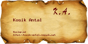 Kosik Antal névjegykártya